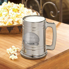 Load image into Gallery viewer, Personalized Beer Mugs - Medallion - Gunmetal - Groomsmen Gift
