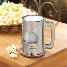 Load image into Gallery viewer, Personalized Beer Mugs - Medallion - Gunmetal - Groomsmen Gift
