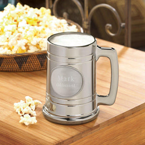 Personalized Beer Mugs - Medallion - Gunmetal - Groomsmen Gift