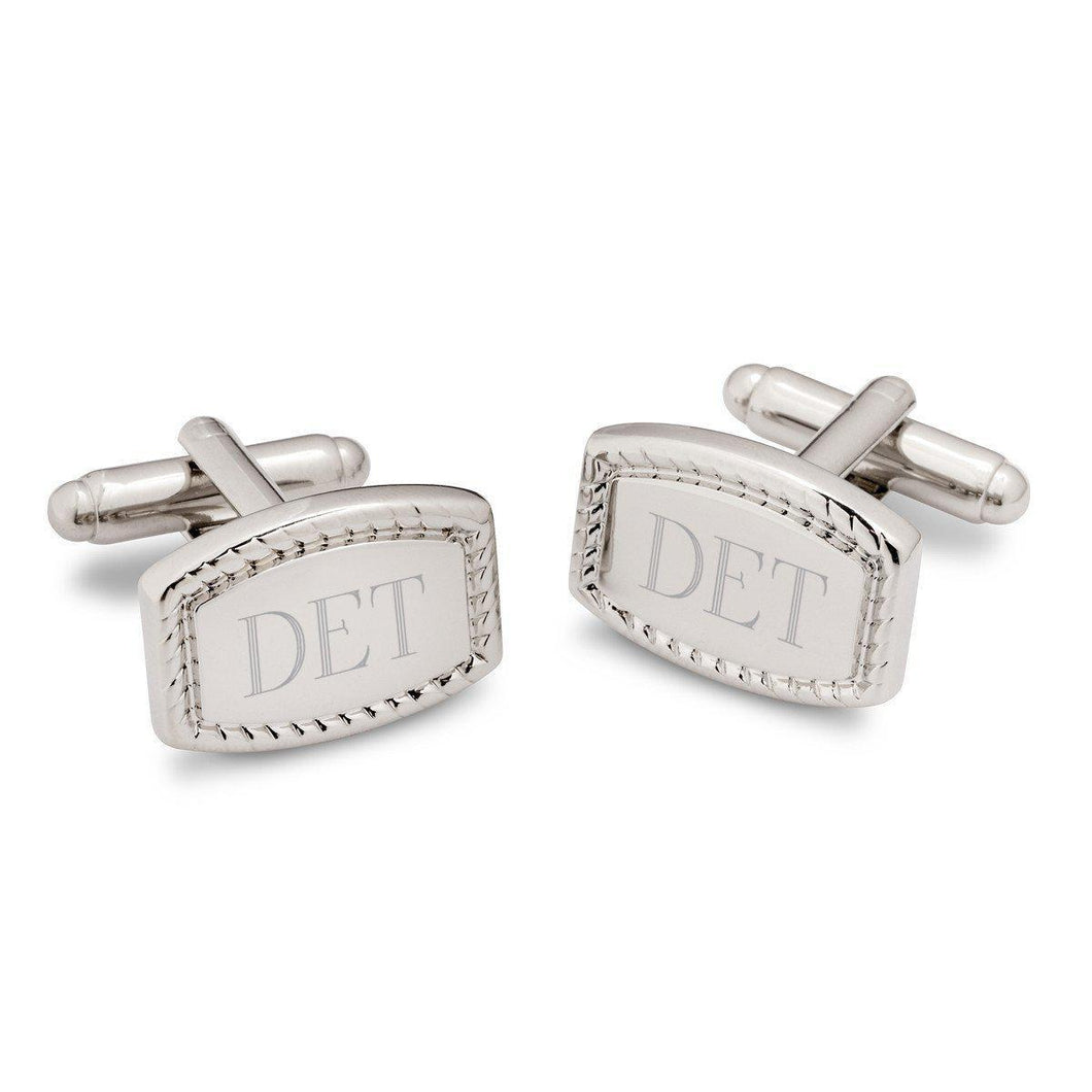 Personalized Beaded Rectangular Cufflinks